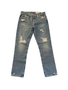AG Ex Boyfriend Slouchy Slim Distressed Blue Denim Jeans
